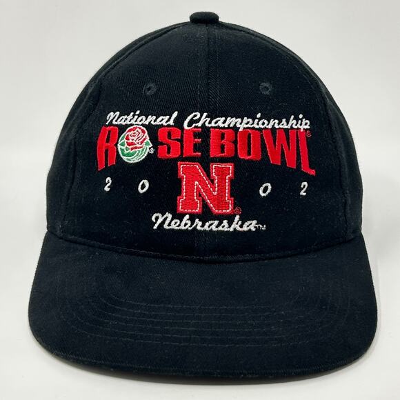Vintage Y2Ks Nebraska Cornhuskers 2002 Rose Bowl Hat Cap Black Huskers Snapback - Picture 9 of 9